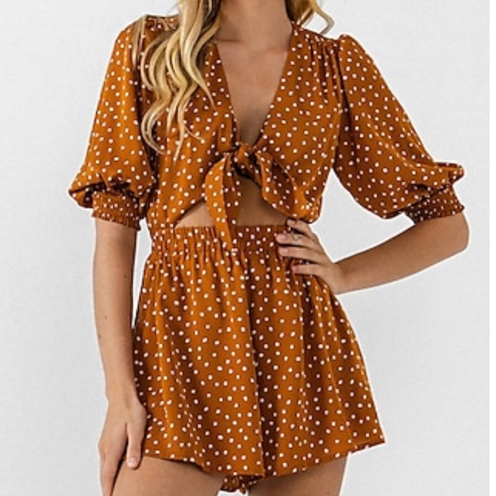 Express front tie romper